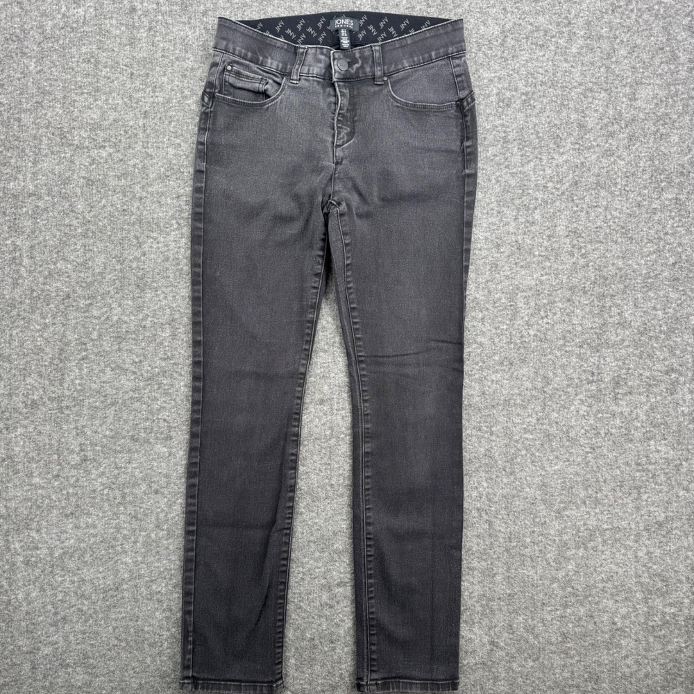 Jones New York Lexie Skinny Jeans Womens 4 Charcoal Black  Stretch Denim Pants